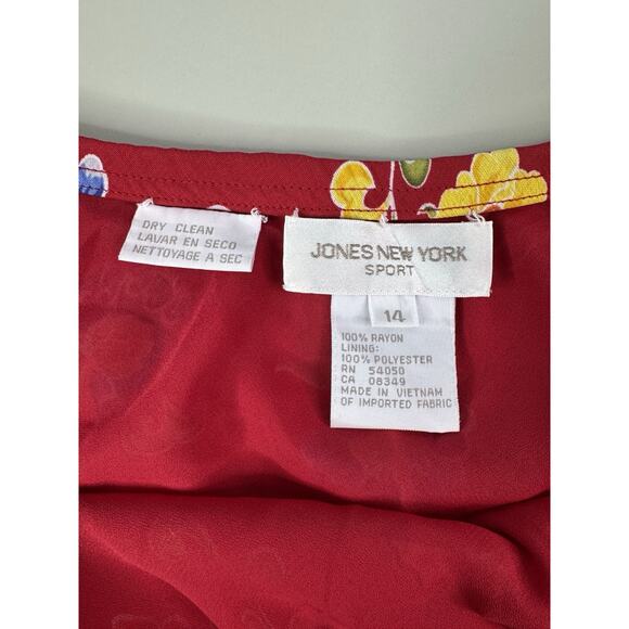 VTG Womens Floral Stretch Skirt 14 XL Red 90s Y2K Feminine Cottage Fairy Grunge - Picture 7 of 9